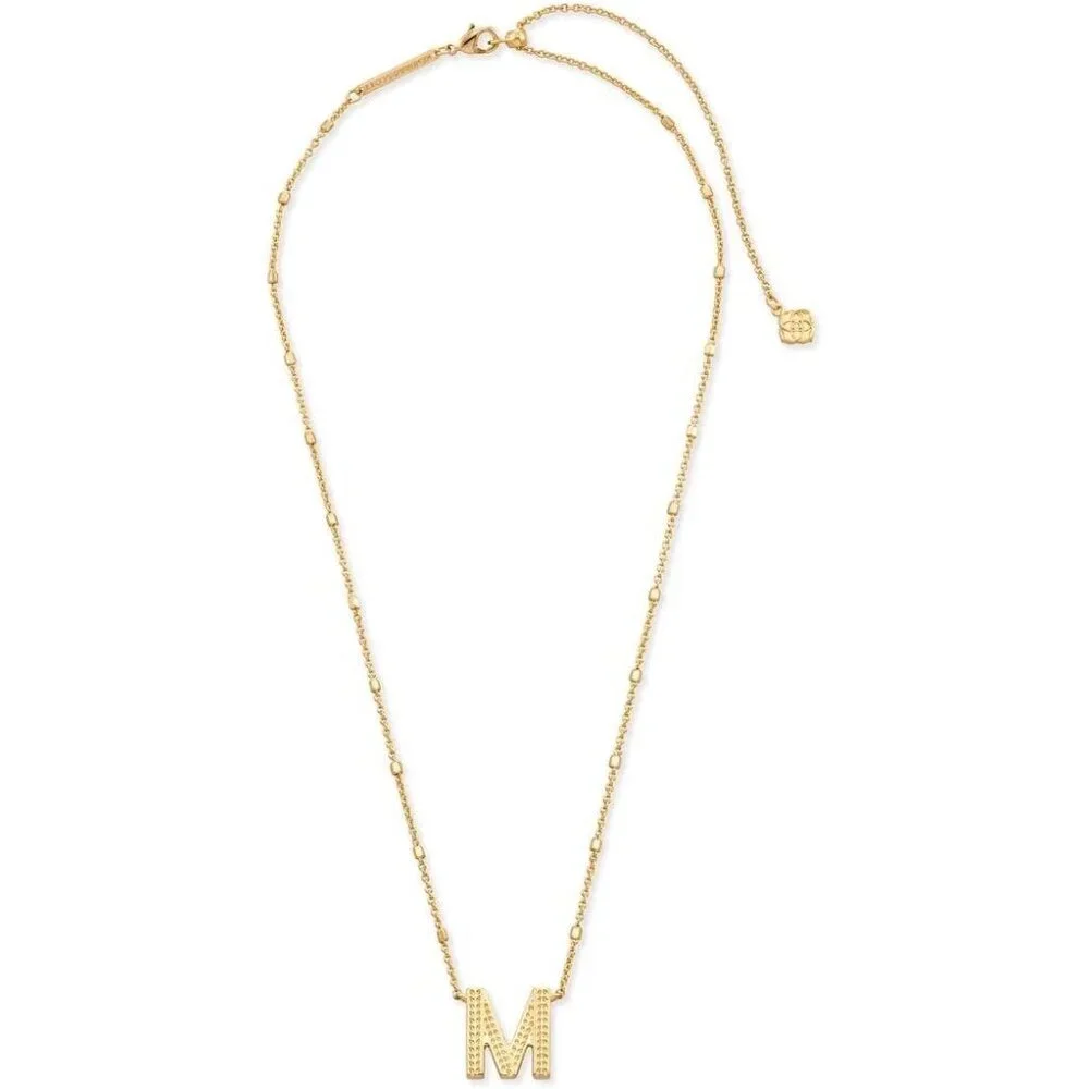 Letters M pendant necklace for women fashion jewelry 14k gold plated brass